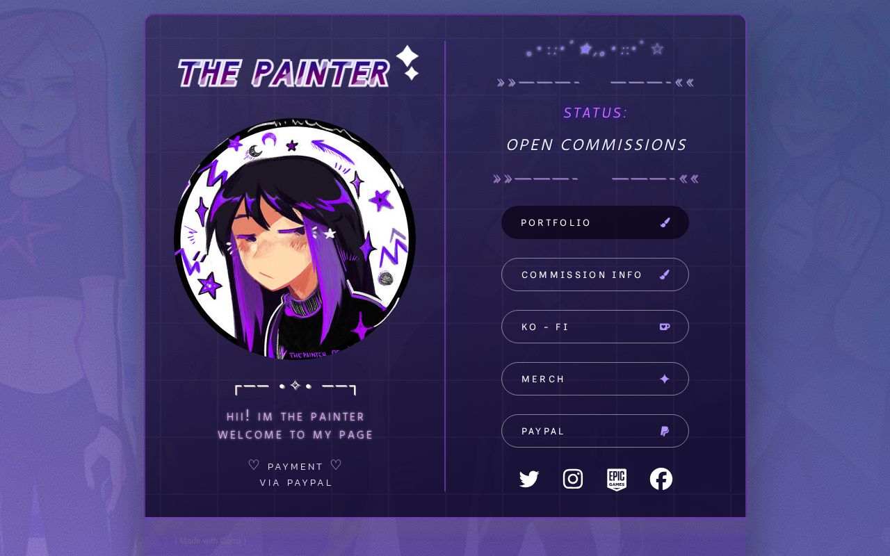 Carrd Commission Template Carrd Commission Template